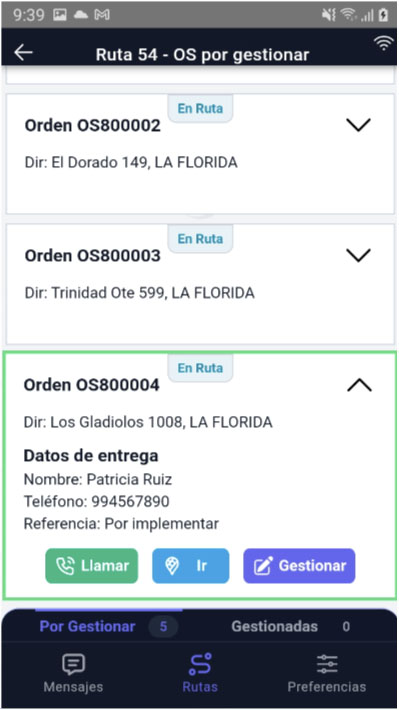 Gestión del courier